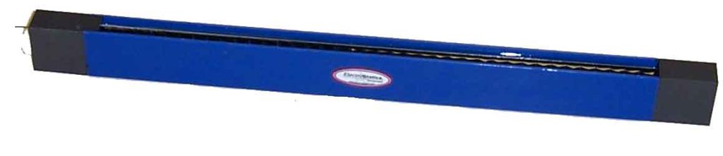 Blue anti-static bar with black end caps